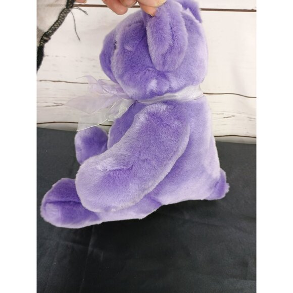 Commonwealth Teddy Bear Plush Lilac Purple White Heart Nose 9" Vintage 2002 - Picture 4 of 5